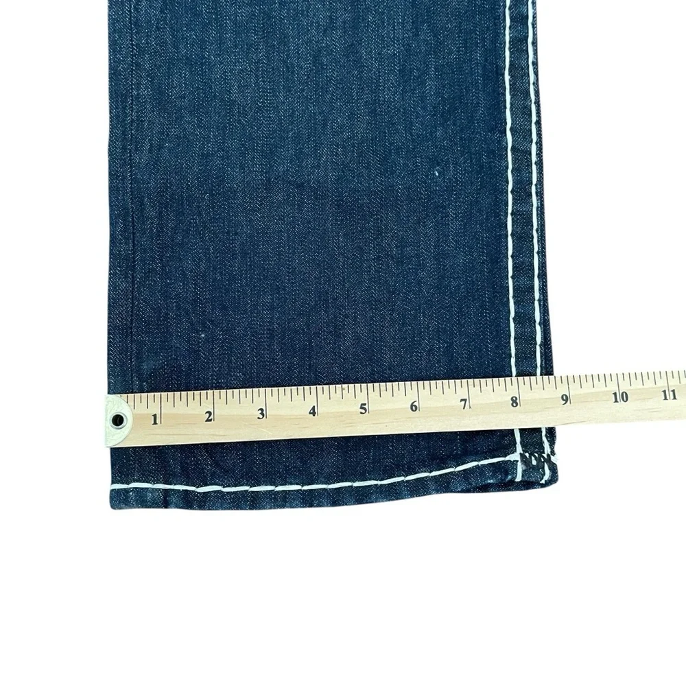 True Religion Geno Super T Jeans Mens 42x34 Dark Blue Straight Leg Button Fly